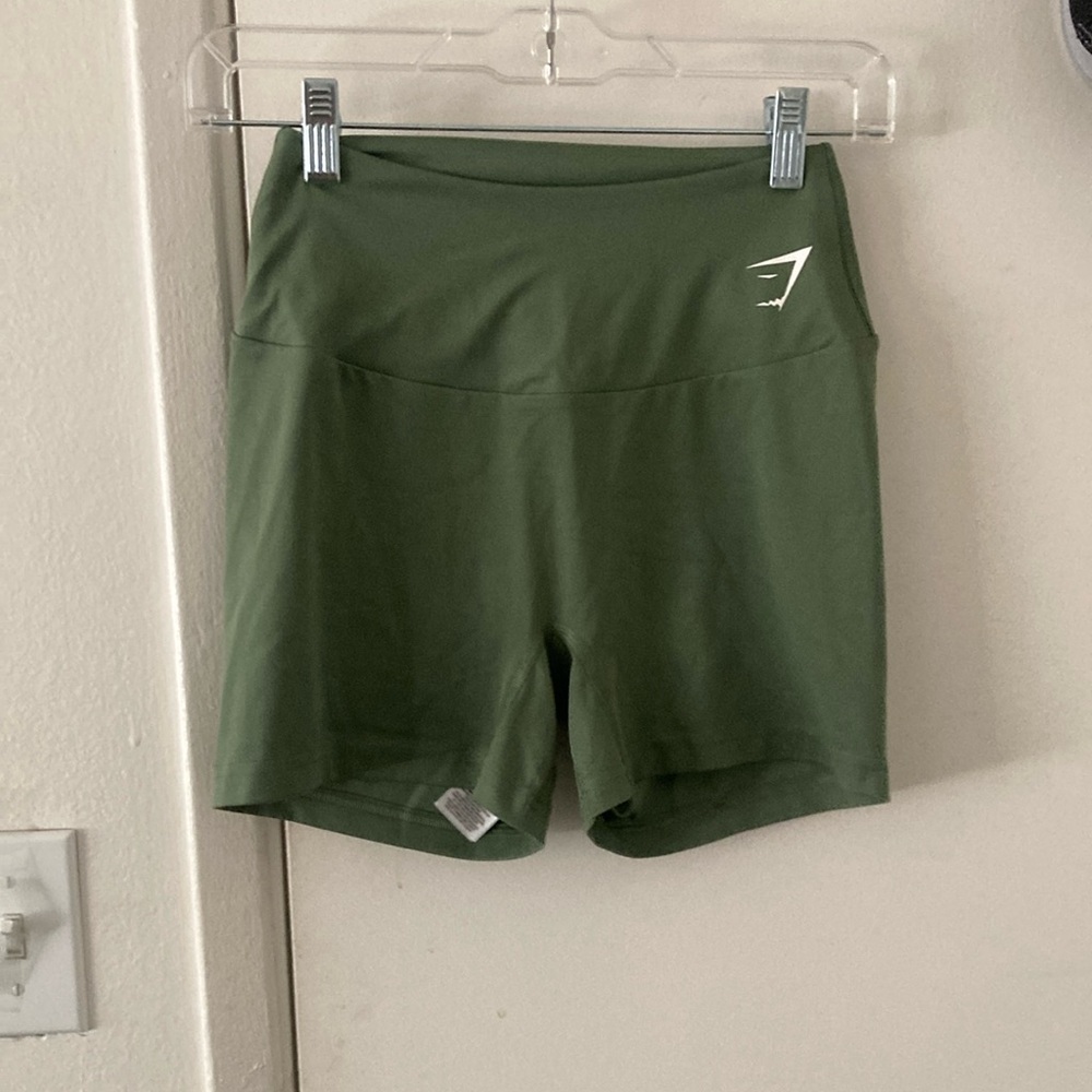 Gymshark Green Athletic Shorts High-Waisted Performance